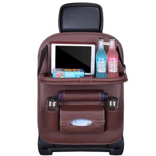 Túi da nội thất treo đồ ghế sau ô tô, túi treo đồ đa năng trên ghế ô tô có bàn ăn tiện ích Otofunmoclan