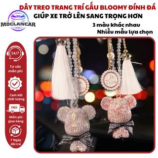 Dây Treo Trang Trí Gương Chiếu Hậu Xe Hơi - Khánh Treo Gương Đính Đá Gấu Gloomy- Moclancar