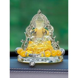 Phật Mẹ Quan Âm Đá Lưu Ly Đặt Taplo Phát Sáng, Tượng Phật Pha Lê Cao Cấp Để Taplo Ô tô, Bàn Làm Việc Mang Lại May Mắn
