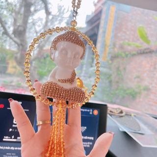 Khánh Treo Ô Tô Thích Ca Buddha Sen Đá Phong Thủy Cao Cấp - Dây Treo Trang Trí May Mắn Bình An