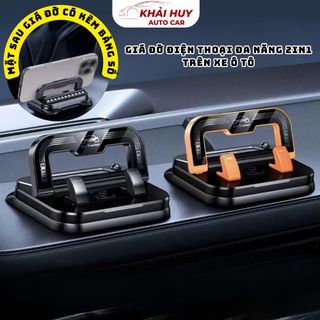 Giá Đỡ Điện Thoại Ô Tô 2in1 Gắn Taplo Kiêm Bảng Số, Xoay 360 Độ, Hình Tai Mèo Cao Cấp Khaihuyauto