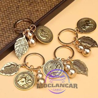 Móc Khóa 12 Con Giáp Kèm Hồ Lô Phong Thủy Bằng Đồng Thau Theo Mệnh Mang Lại Bình An Và Tài Lộc