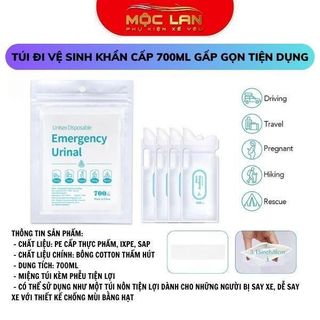 Túi Đi Vệ Sinh Khẩn Cấp 700ml Gấp Gọn Tiện Dụng Cho Xe Hơi / Đi Vệ Sinh