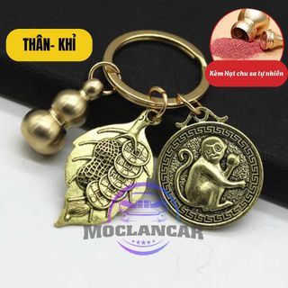 Móc Khóa 12 Con Giáp Kèm Hồ Lô Phong Thủy Bằng Đồng Thau Theo Mệnh Mang Lại Bình An Và Tài Lộc