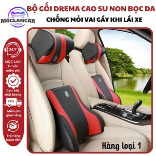 Dream Bộ Gối Tựa Ô Tô Bọc Da Ruột Cao Su Non Nguyên Khối Bọc Da Cao Cấp Dùng Trên Xe Hơi,Văn Phòng