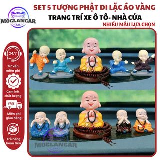 Sét 5 Món Ông Di Lặc Áo Vàng Và Bộ Tứ Không Tặng Thảm, Ở Đâu Có Phật Ở Đó Có Bình An - Otofunmoclan