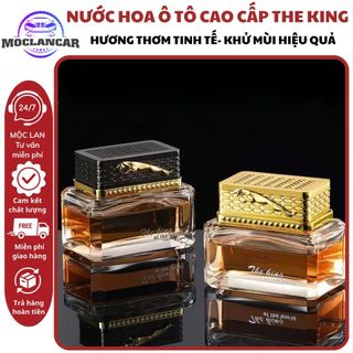 Nước Hoa Ô Tô THE KING Chai Thủy Tinh Nắp Kim Loại Cao Cấp Sư Tử Và Báo JAGUAR - Dung Tích 80ml