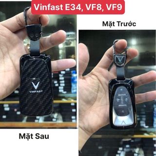 Ốp Khoá Kim Loại Vin-fast VF8,VF9,E34 Chìa Form Cũ Hợp Kim Cacbon Cao Cấp Bảo Vệ Chìa Khoá