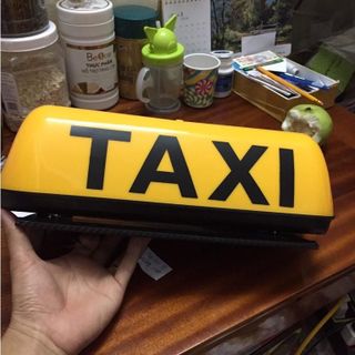 Mào TAXI đế nam châm -cỡ to 28- 35cm 2 màu vàng và trắng