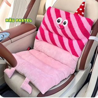 Đệm Ghế Hình Quái Vật Cute 2in1– Đệm Ngồi Kèm Tựa Lưng, Chất Lông Mềm Mịn, Dùng Cho Ô Tô & Văn Phòng Khaihuyauto