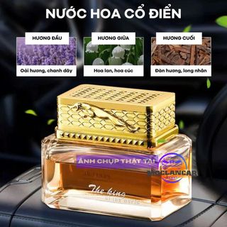 Nước Hoa Ô Tô THE KING Chai Thủy Tinh Nắp Kim Loại Cao Cấp Sư Tử Và Báo JAGUAR - Dung Tích 80ml