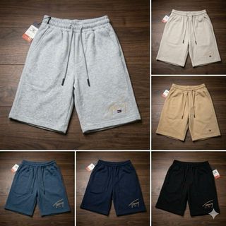 Quần short thun nam.  Short nam Mẫu quần short nỉ form ngang gối dày mịn, Logo thêu tỉ mỉ.