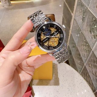 SĂN ĐỒNG HỒ NAM TRUNG CẤP PATEC MÁY CƠ DÂY THÉP