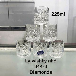 BỘ 6 LY THUỶ TINH WISHKY 225ML DIAMONDS DM344-3 (T12)