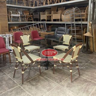 Bộ bàn ghế cafe nhà hàng Nhựa Giả Mây tại Sài Gòn