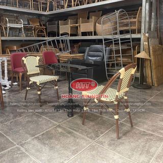 Bộ bàn ghế cafe nhà hàng Nhựa Giả Mây tại Sài Gòn