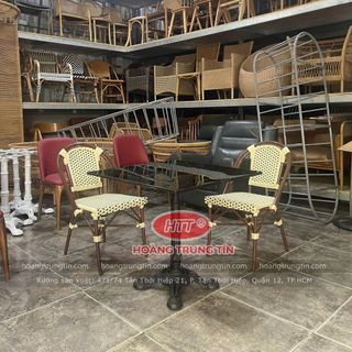 Bộ bàn ghế cafe nhà hàng Nhựa Giả Mây tại Sài Gòn