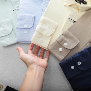 Sơ mi nam. Chất vải linen chính phẩm đồng chất.
