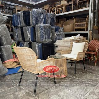 Bộ bàn ghế ban công mây nhựa cao cấp