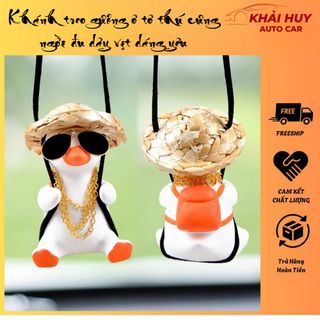 ( BÁN SỈ) Khánh Treo Gương Thú Cưng,vịt Đu dây Đáng Yêu Trang Trí Xe Hơi Treo Gương Chiếu Hậu