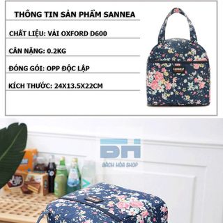 SANNEA - CAO CẤP - TÚI ĐỰNG CƠM GIỮ NHIỆT, TÚI ĐỰNG BÌNH SỮA, DÃ NGOẠI, VẢI OXFORD D600 CHỐNG NƯỚC CH75-BH KIDS