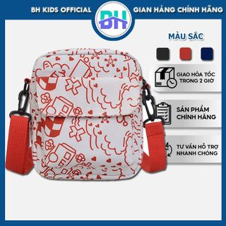 TÚI ĐEO CHÉO VẢI CANVAS HỌA TIẾT HOẠT HÌNH NGỘ NGHĨNH BHS91 - BH KIDS