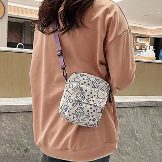 TÚI ĐEO CHÉO VẢI CANVAS HỌA TIẾT HOẠT HÌNH NGỘ NGHĨNH BHS91 - BH KIDS