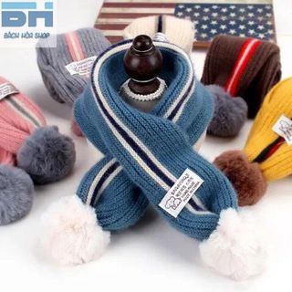 KHĂN LEN CHOÀNG CỔ PHỐI BÓNG LÔNG MỀM XINH XẮN CHO BÉ TỪ 1-12 TUỔI - BH KIDS