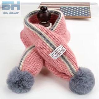 KHĂN LEN CHOÀNG CỔ PHỐI BÓNG LÔNG MỀM XINH XẮN CHO BÉ TỪ 1-12 TUỔI - BH KIDS