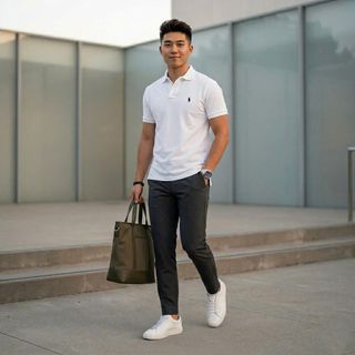 Áo thun polo nam. Vải cotton 4 chiều cao cấp độ bền cao form thụng cực kì thoải mái.