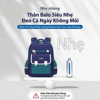 BALO HỌC SINH TIỂU HỌC BOOMHEART CHỐNG THẤM NƯỚC, SIÊU NHẸ GIẢM GÁNH NẶNG, SỨC CHỨA LỚN CH194