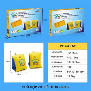 COMBO ÁO PHAO - TAY BƠI BƠM HƠI, GẤP GỌN CHO BÉ TỪ 10-60KG, CHẤT LIỆU PVC AN TOÀN CHO TRẺ EM, NHIỀU NGĂN CHỨA HƠI TIỆN LỢI