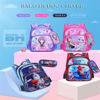 BALO MẪU GIÁO, HỌC SINH TIỂU HỌC, HOẠT HÌNH 3D TẶNG KÈM HỘP BÚT - BH KIDS
