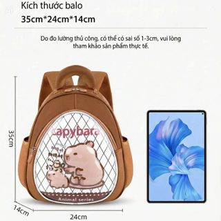 BALO MẪU GIÁO CHỐNG THẤM NƯỚC BH KIDS, HOẠT HÌNH 3D - CAPYBARA, LABUBU, MÈO HỒNG CHO BÉ - CH192