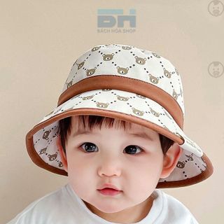 MŨ CHỐNG NẮNG NGƯ DÂN IN HÌNH GẤU, VÀNH TRÒN - BÁCH HÓA SHOP