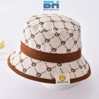MŨ CHỐNG NẮNG NGƯ DÂN IN HÌNH GẤU, VÀNH TRÒN - BÁCH HÓA SHOP