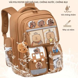 10 QUÀ TẶNG - BALO CHỐNG GÙ, CHỐNG NƯỚC CAPYBARA CHO BÉ TIỂU HỌC, CÓ PHẢN QUANG PHÁT SÁNG, NHIỀU NGĂN PHỤ CH181 - BH KIDS
