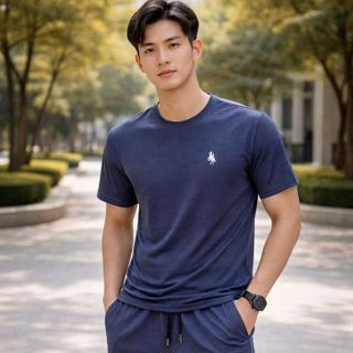 BỘ QUẦN ÁO THỂ THAO NAM THÔNG HƠI THÊU NGỰA CAO CẤP