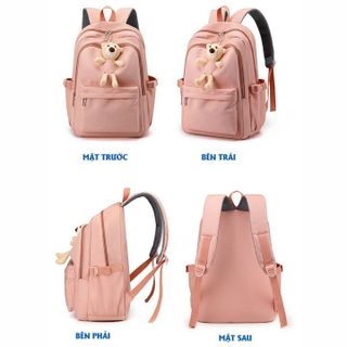 BALO ULZZANG KÈM GẤU XINH XẮN, ĐỰNG ĐƯỢC LAPTOP 17 INCH, VẢI OXFORD CHỐNG NƯỚC, CHỐNG SỐC, SIÊU NHẸ CH178-BH KIDS
