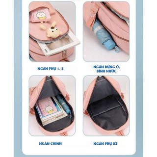 BALO ULZZANG KÈM GẤU XINH XẮN, ĐỰNG ĐƯỢC LAPTOP 17 INCH, VẢI OXFORD CHỐNG NƯỚC, CHỐNG SỐC, SIÊU NHẸ CH178-BH KIDS
