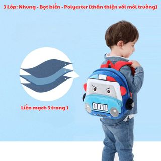 BALO ĐI HỌC CHO BÉ MẪU GIÁO ĐƯỢC THÊU HOẠT HÌNH 3D, SIÊU NHẸ, CHỐNG THẤM NƯỚC, QUAI ĐEO BẢN RỘNG CH177 - BH KIDS
