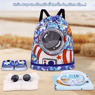TÚI ĐỰNG ĐỒ BƠI, ĐỒ THỂ THAO BH KIDS, CÓ NGĂN KHÔ VÀ ƯỚT RIÊNG BIỆT, NGĂN ĐỂ GIÀY, KÍNH, HỌA TIẾT HOẠT HÌNH CH176 - BH KIDS