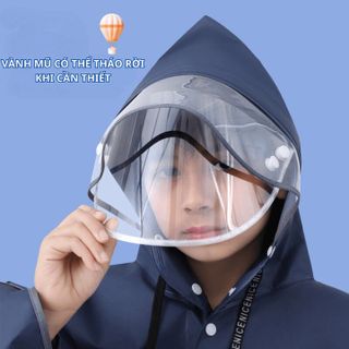 ÁO MƯA CÁNH DƠI CÓ KHÓA KÉO BH KIDS, CHẤT LIỆU EVA THÂN THIỆN MÔI TRƯỜNG, CÓ KÍNH CHE MẶT, CHỐNG MƯA, BỤI BẨN CH174 - BH KIDS