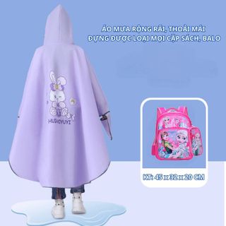 ÁO MƯA CÁNH DƠI CÓ KHÓA KÉO BH KIDS, CHẤT LIỆU EVA THÂN THIỆN MÔI TRƯỜNG, CÓ KÍNH CHE MẶT, CHỐNG MƯA, BỤI BẨN CH174 - BH KIDS