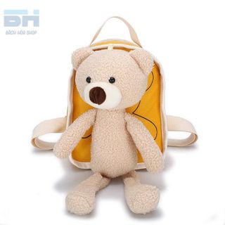 BALO VẢI CANVAS HÌNH CHÚ GẤU XINH XẮN CHO BÉ MẪU GIÁO, NHÀ TRẺ - BH KIDS