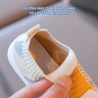 GIÀY BÚN TẬP ĐI CHO BÉ TỪ 6-24 THÁNG, HỌA TIẾT NHIỀU MÀU, ĐẾ CHỐNG TRƠN TRƯỢT, CO GIÃN, THOÁNG KHÍ CH173 - BH KIDS