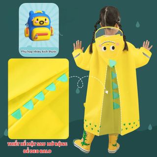 ÁO MƯA CHO BÉ TỪ 3-10 TUỔI BH KIDS, CHẤT LIỆU EVA THÂN THIỆN MÔI TRƯỜNG, CHỐNG THẤM TUYỆT ĐỐI, DÀY DẶN - CH172