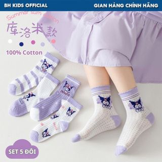 COMBO 5 ĐÔI TẤT, VỚ IN HÌNH KOROMI NGỘ NGHĨNH, CHẤT LIỆU 100% COTTON, THOÁNG KHÍ, KHÁNG KHUẨN, CHO BÉ  3-10 TUỔI CH169 - BH KIDS