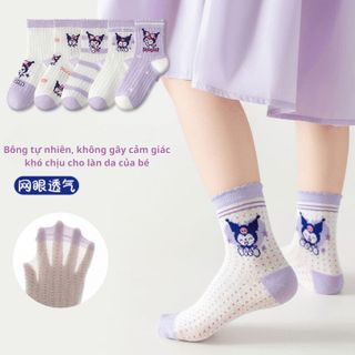 COMBO 5 ĐÔI TẤT, VỚ IN HÌNH KOROMI NGỘ NGHĨNH, CHẤT LIỆU 100% COTTON, THOÁNG KHÍ, KHÁNG KHUẨN, CHO BÉ  3-10 TUỔI CH169 - BH KIDS