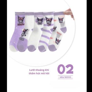 COMBO 5 ĐÔI TẤT, VỚ IN HÌNH KOROMI NGỘ NGHĨNH, CHẤT LIỆU 100% COTTON, THOÁNG KHÍ, KHÁNG KHUẨN, CHO BÉ  3-10 TUỔI CH169 - BH KIDS